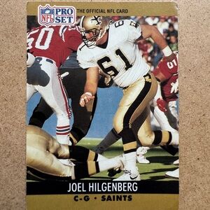 NFL Pro Set Joel Hilgenberg New Orleans Saints Football Card